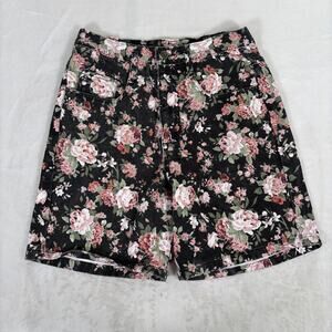 Vtg 90s Not Guilty Women's Floral Jean Shorts High Rise USA Made Size Small